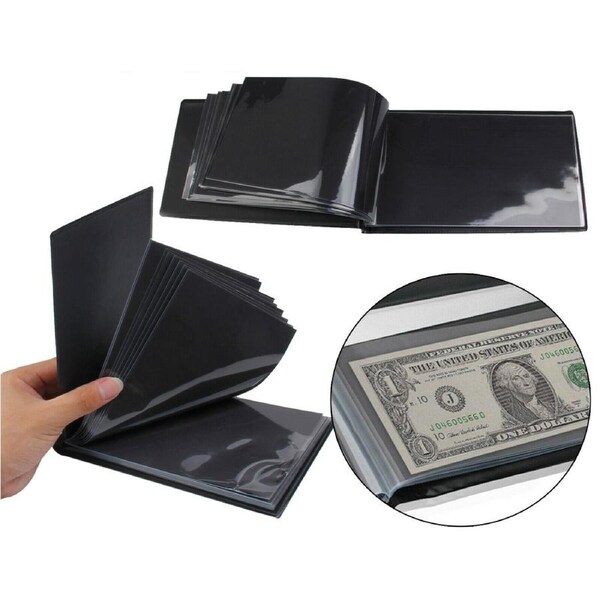Banknote Album 20 Page Notes Paper Money Collection Book Holder Protector