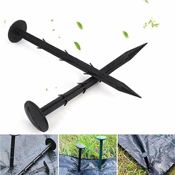 100x Grass Pegs Lawn Turf Weed Mat Plastic Pins Stakes Anchor Lawn Sod Fasten