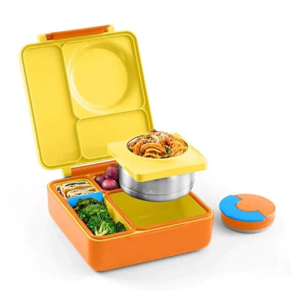 OmieBox Hot & Cold Bento Lunch Box Kids Food Storage Container - Sunshine