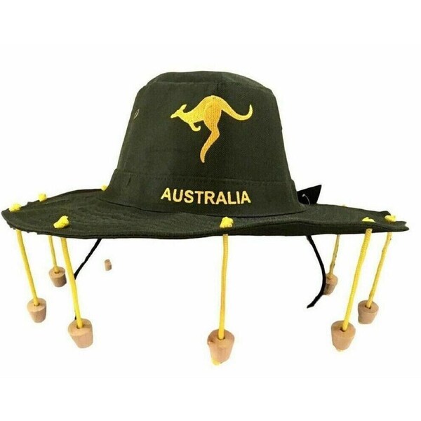 Australian Cork Hat Adult Green Wid Brim Hat Dress Costume Aussie OZ Souvenir