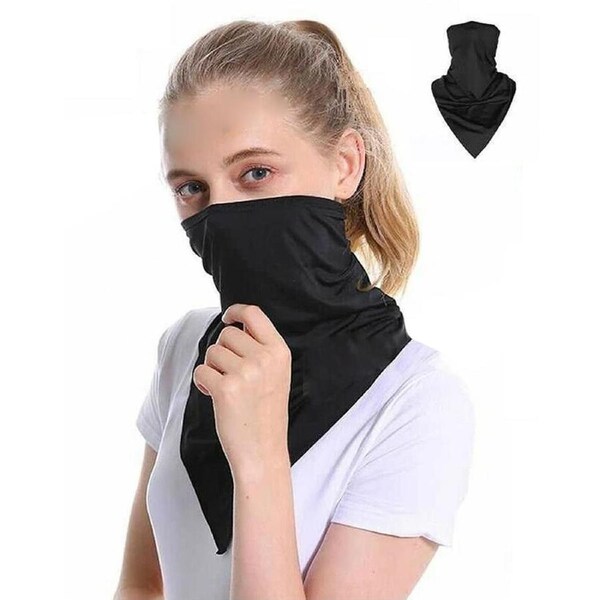 Half Face Mask Scarf Balaclava Cycling Neck Cover Sun UV Protection - Black
