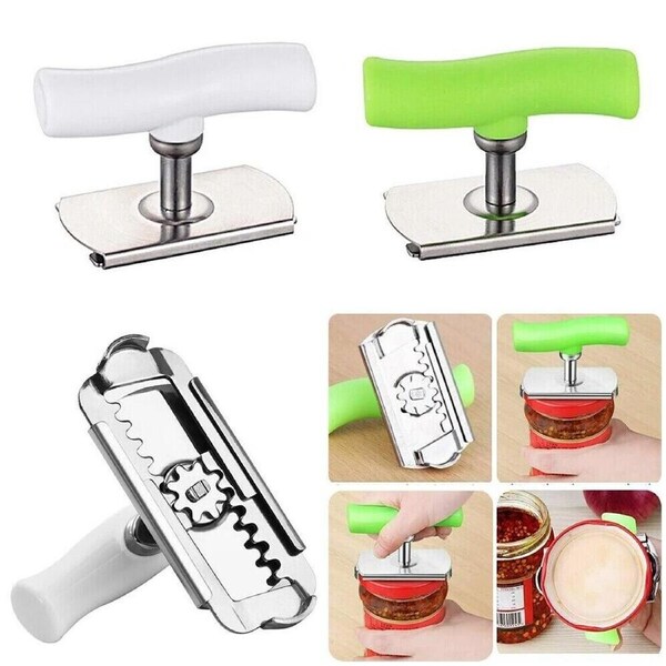 1x Adjustable Jar Opener Stainless Steel Lids Off Seniors Arthritis Assorted