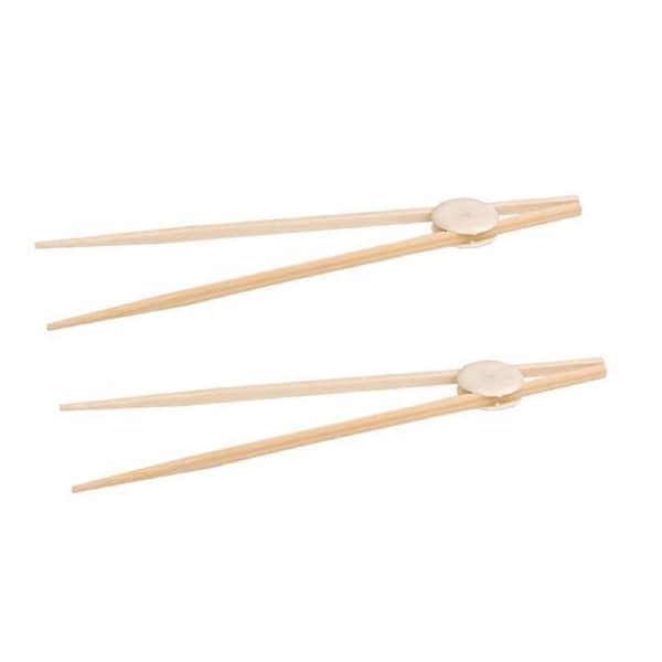 2x Reusable Automatic Wood Chopsticks Korean/Japanese Natural Food Utensils