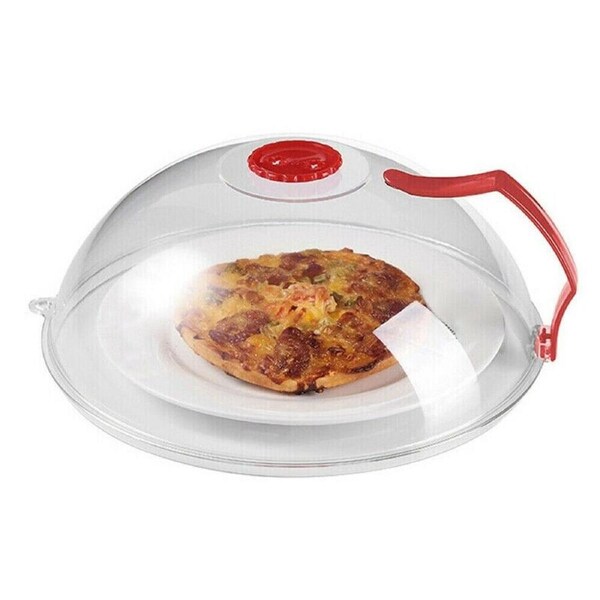 Red Microwave Food Dish Anti-Splatter Cover Guard Lid Steam Vents Plate Covers