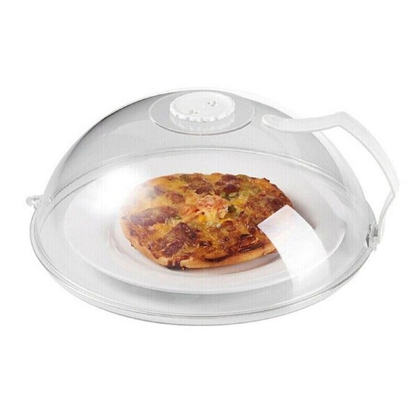 White Microwave Food Dish Anti-Splatter Cover Guard Lid Steam Vents Plate Covers