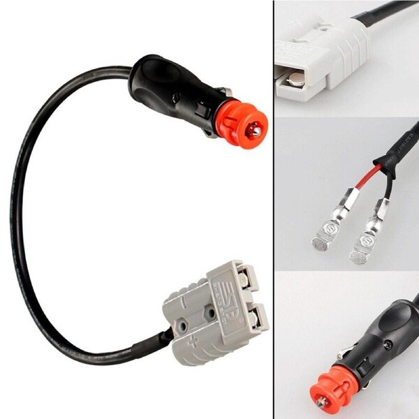 50 Amp Anderson Plug to Merit Cigarette Plug Adapter Black 50cm