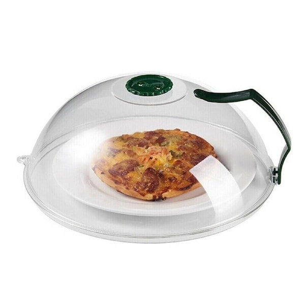 Green Microwave Food Dish Anti-Splatter Cover Guard Lid Steam Vents Plate Covers