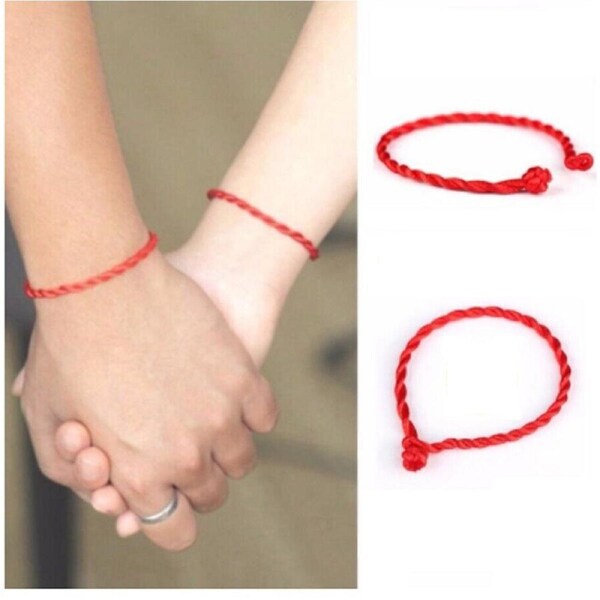 2 Pcs Handmade Red String Of Fate Protection Love Lucky Rope Friendship Bracelet