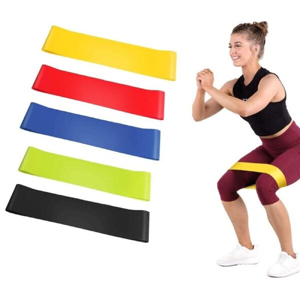 5pcs Set Resistance Bands Loop GYM Fitness Exercise Yoga Training Booty Band