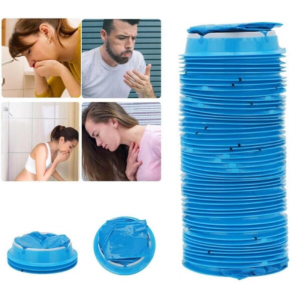 50pcs Vomit Sick Bags Emesis Calibrated 1 Litre Infection Control Secure Tie