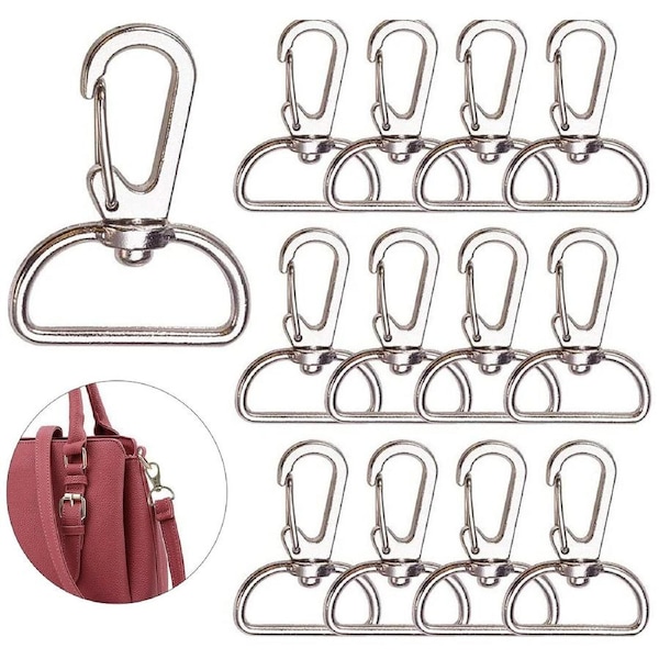 10 Silver 20mm Lobster Clasp Swivel Trigger Clip Keychain Snap Hook Key Ring DIY