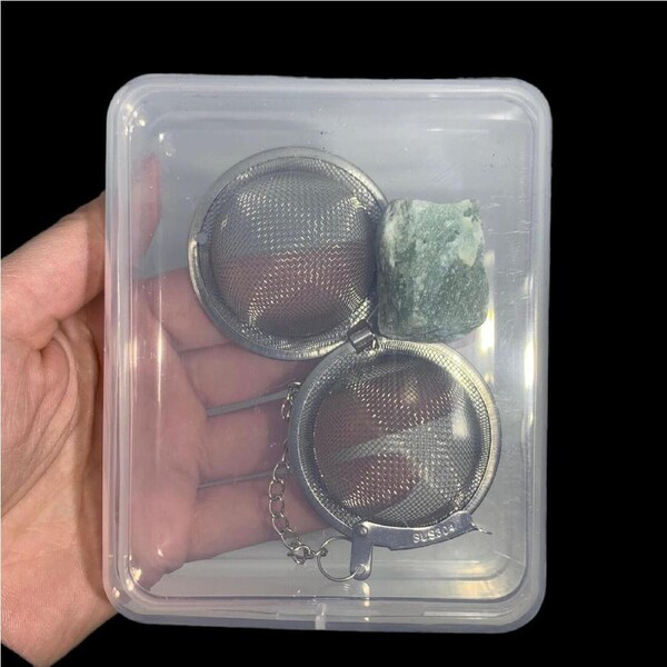 Green Aventurine Tea Strainer Ball Infuser Filter Leaf Leaves Spice Herb Mesh