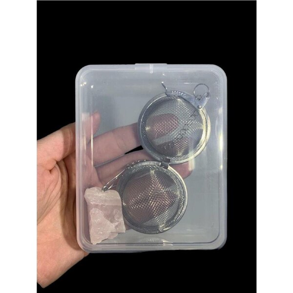 Rose Quartz Tea Strainer Ball Infuser Filter Leaf Leaves Spice Herb Mesh