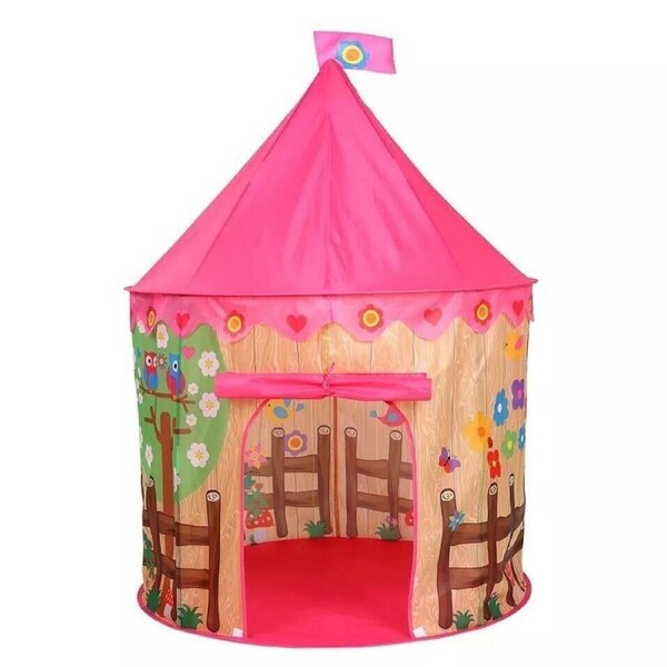 Pink House Kids Play Tent Pop Up Playhouse Indoor Outdoor Girls Toy Secret Scape