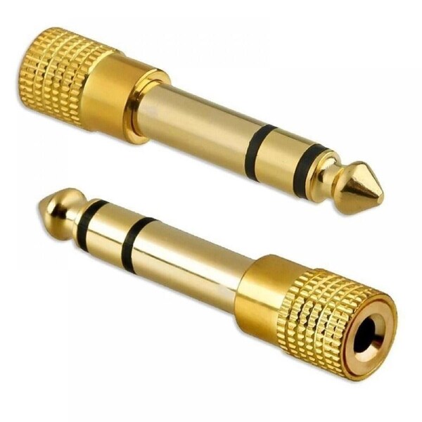 5pcs High Quality 6.5mm Male to 3.5mm Female Aux Adapter Audio Gold Premium
