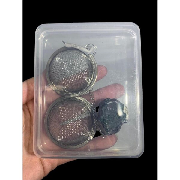 Moss Agate Tea Strainer Ball Infuser Filter Leaf Leaves Spice Herb Mesh