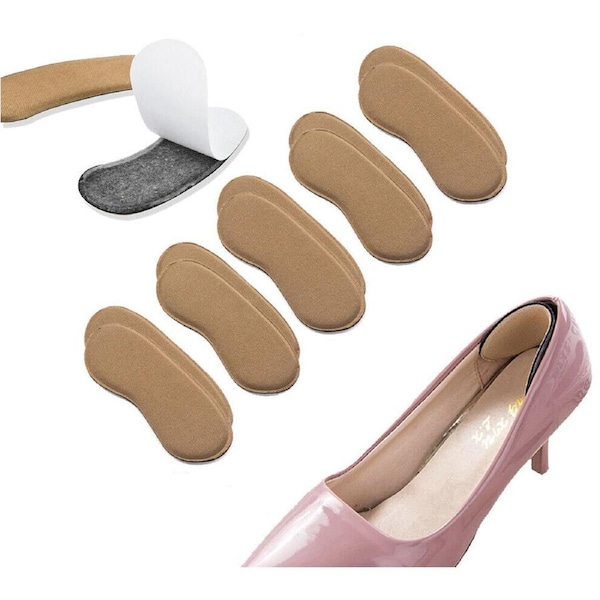 5 Pairs Sticky Fabric Shoe Pads Cushion Liner Grips Back Heel Inserts Insoles