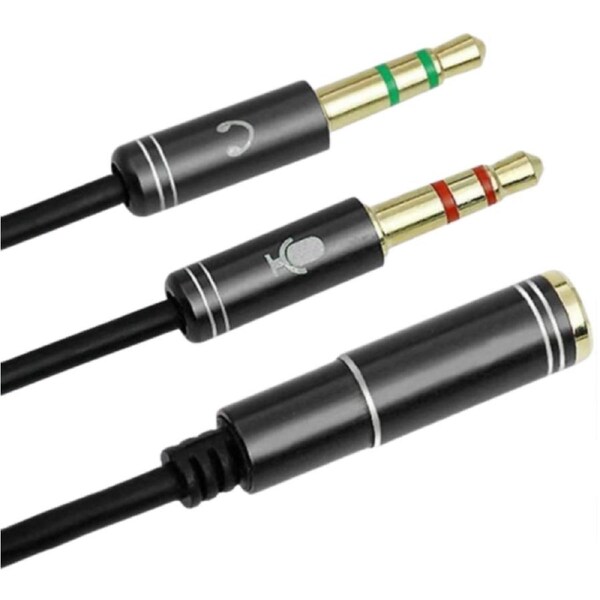 3.5mm Stereo Audio 2 Male to Female AUX Headphone Mic Y Splitter Cable Adapter