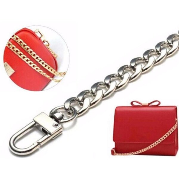 120cm Metal Handbag Shoulder Strap Bag Purse Chain Replacement Crossbody Silver