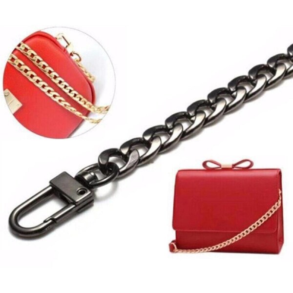 120cm Metal Handbag Shoulder Strap Bag Purse Chain Smooth Replacement Black