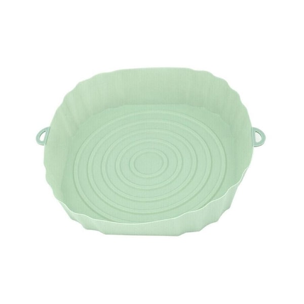 Air Fryer Silicone Pot Air Fryer Basket Liner Non-Stick Reusable Baking - Green