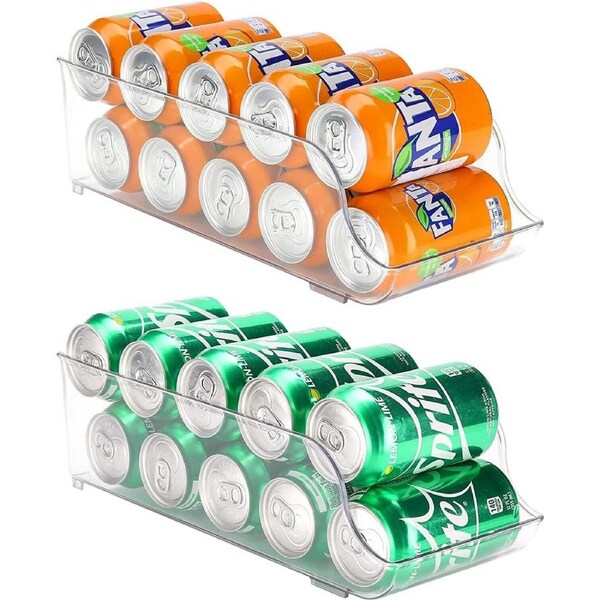 2x Refrigerator Organizer Can Dispenser Storage Holder Beverage Food Container
