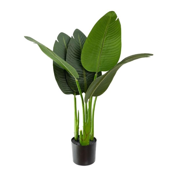 80cm Potted Faux Traveller Plam with 6 Leaves Artificial Flower Plant Décor