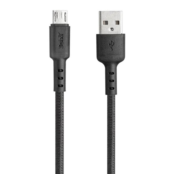 3sixT Tough USB-A to Micro USB PC/Phone Sync Charging/Data Cable 1.2m Black