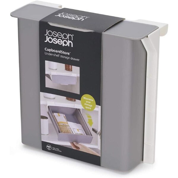 Joseph Joseph Cupboard Store Range Under Shelf Drawer Storage Organiser Grey