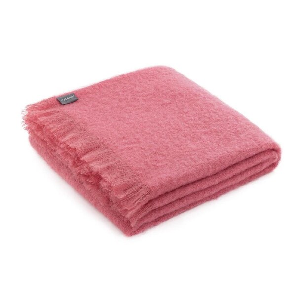 St Albans Mohair Throw Rug Blanket ROSE