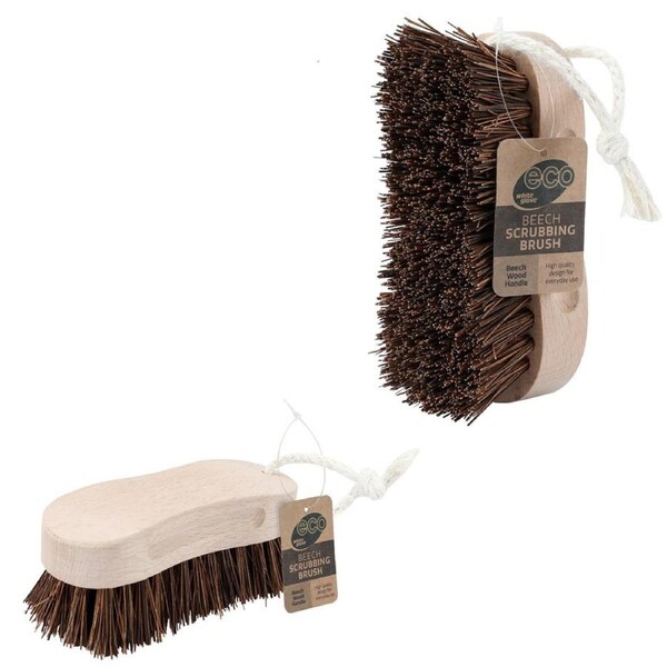 2x Beechwood Scrubbing Brush 15CM Floor