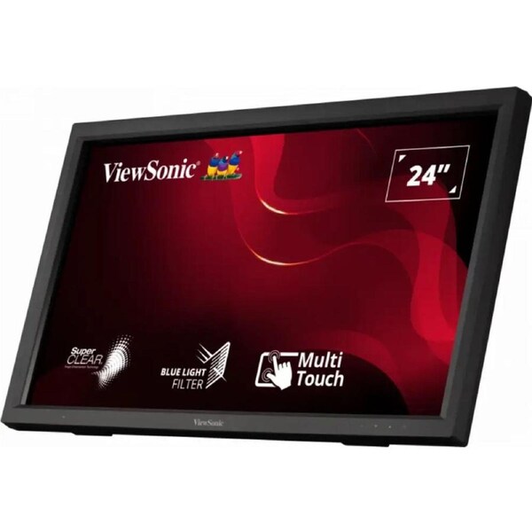 ViewSonic 24' TD2423 IR 10 Point Touch Advanced Ergonomics, Magnetic Pen Holder, 40 degrees Tilt, 7H Hardness VESA 100, Glove, S