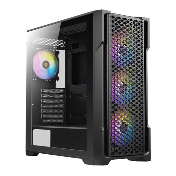 Antec AX90 ATX, 2x 360mm Radiator Support, 4x ARGB 12CM Fans 3x Front & 1x Rear included. RGB controller for six fans. Mesh Tempered Glass Gaming Case