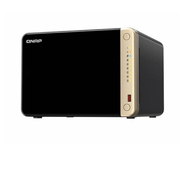 QNAP TS-664-8G 6-Bay desktop NAS, Intel Celeron N5105/N5095 quad-core, 8 GB onboard not expandable, 6 x 3.5'/2.5' SATA 6Gb/s drive bays
