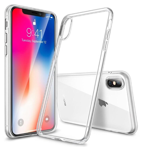 Apple iPhone X (5.8") Ultra Slim Premium Crystal Clear TPU Gel Back Case by MEZON – Wireless Charging Compatible (iPhone X, Gel)