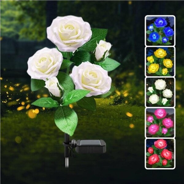 Solar Rose Light Lamp white Rose Flower