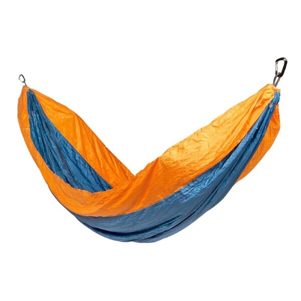 Travel Hammock - Majolica Blue Body & Dark Cheddar Border Double