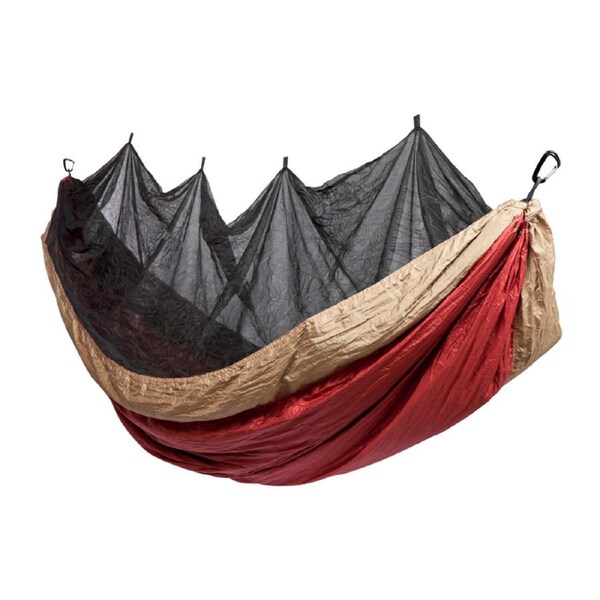 Bug Net Hammock - Ruby Wine Body & Lead Greay Border Single