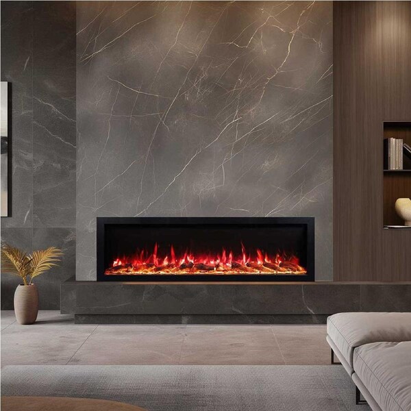 Capriccio 1500W 60 inch Recessed / Wall Mounted Electric Fireplace - Smartphone Control