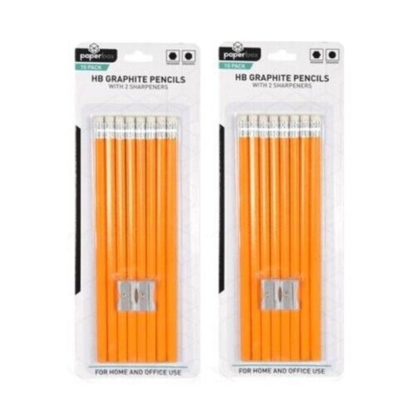 Office School Stationery Pencils With Latex Free Erasers Medium HB 2 Sharpeners