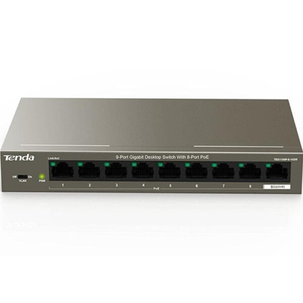 Tenda TEG1109P 9-Port Gigabit Desktop Switch with 8-Port PoE