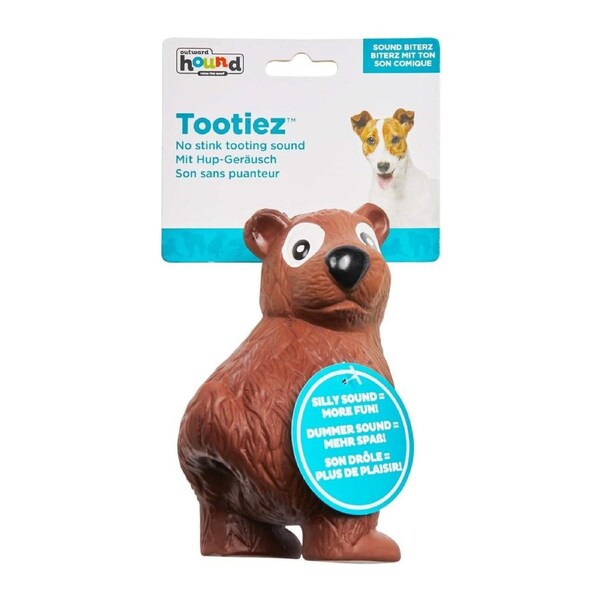 Outward Hound Tootiez Latex Rubber Grunter Dog Toy - Small Bear