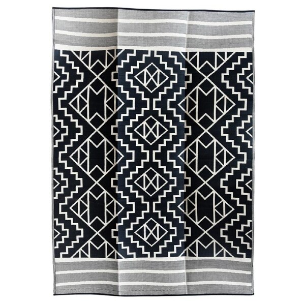 Kilimanjaro Black And Cream Foldable Waterproof Large Camping Mat - 270x360 CM