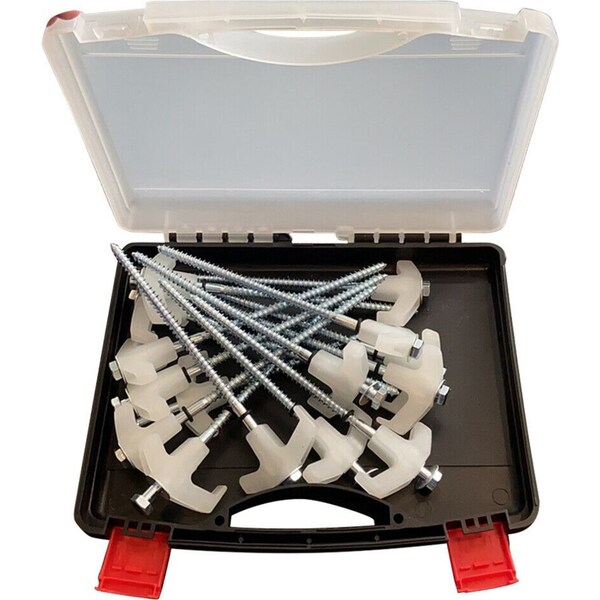 Ozoffer 15x Heavy Duty Steel Screw / Drill Camping Tent Pegs with Glow in The Dark Head