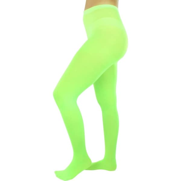 PANTYHOSE Tights Stockings Hosiery Womens Ladies Plain Colours - Fluro Green