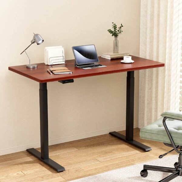 Artiss Electric Standing Desk Sit Stand Computer Desks Dual Motor Walnut 140CM