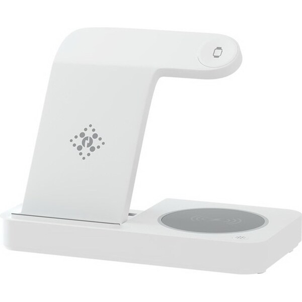 15W 4-in-1 Devanti Wireless Charger Dock Fast Charging for Phone White