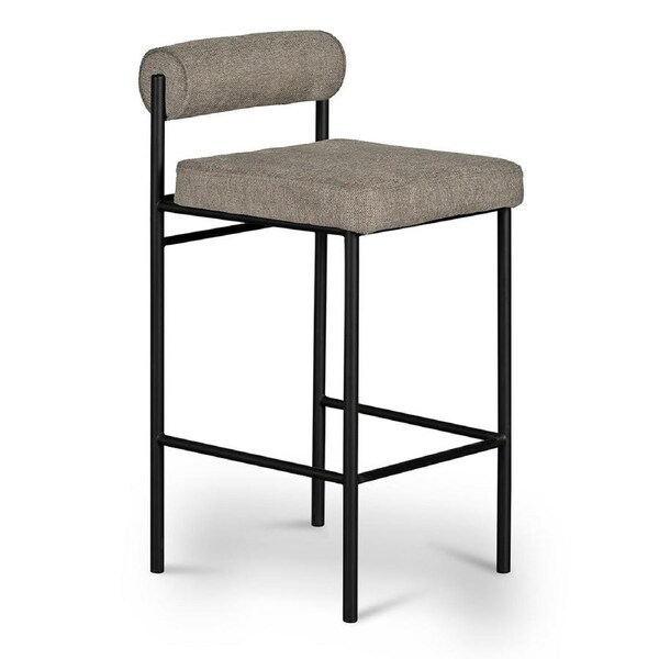 Set of 2 - Shaffer 65cm Fabric Bar Stool - Grey