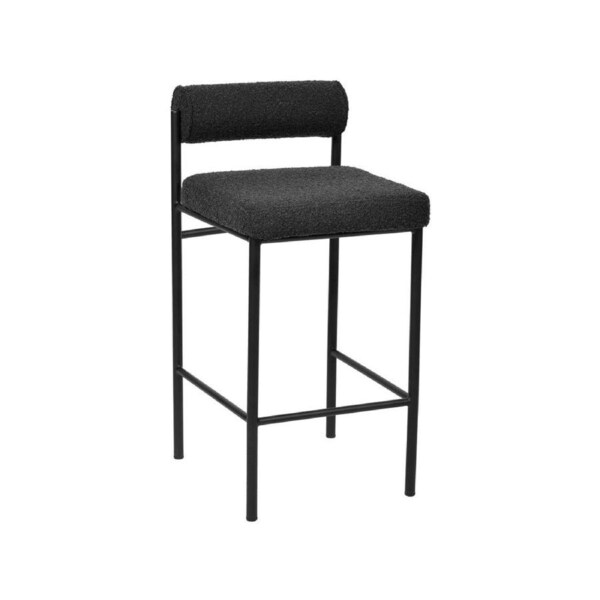 Set of 2 - Shaffer 65cm Bar Stool - Black Boucle