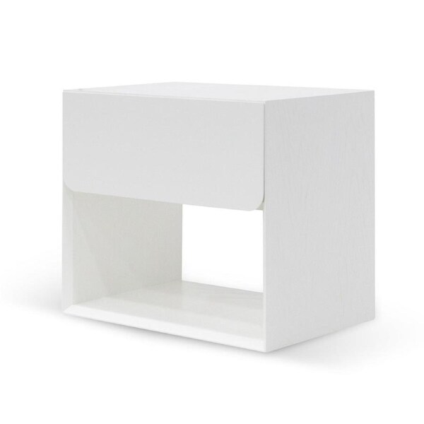 Lonny Oak Bedside Table - White